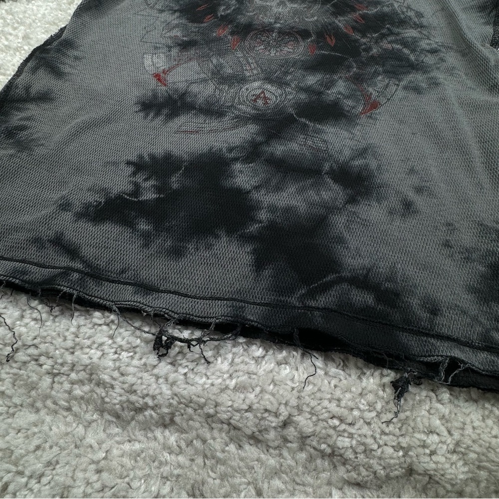 AFFLICTION Men's Long Sleeve Reversible Thermal Shirt. XXL skull bird distressed - Picture 14 of 15
